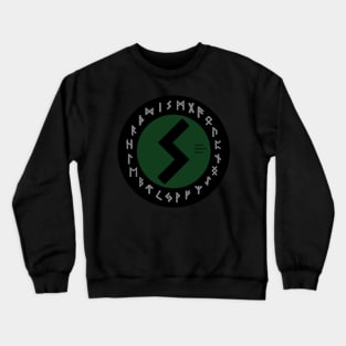 Green Sowulo Futhark Rune Symbol Crewneck Sweatshirt